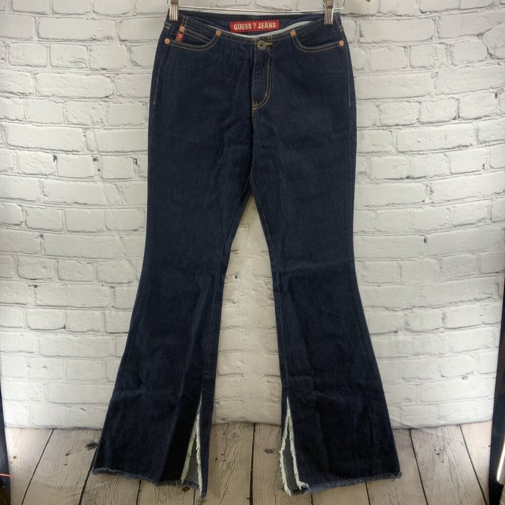Vintage Guess Jeans Womens sz 26" Dark Wash‎ Blue Split Leg